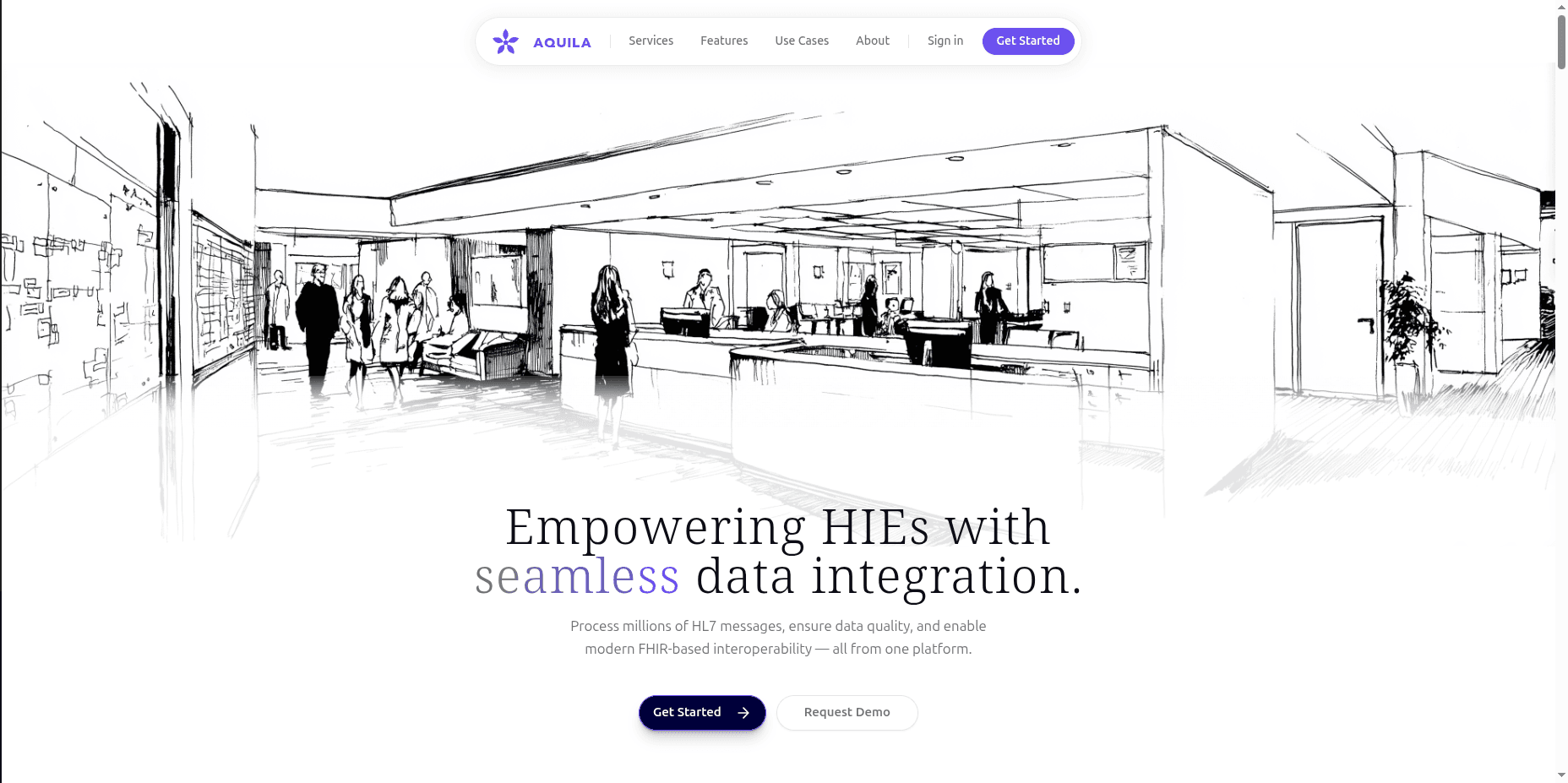 aquila/web — landing page hero