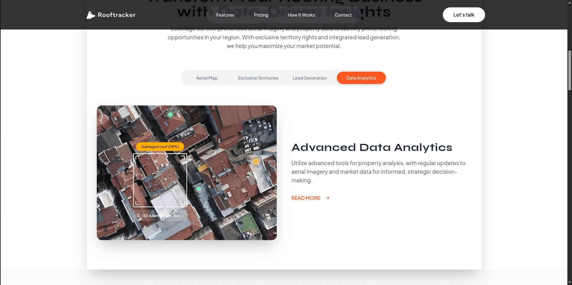 Rooftracker — interface screen 3