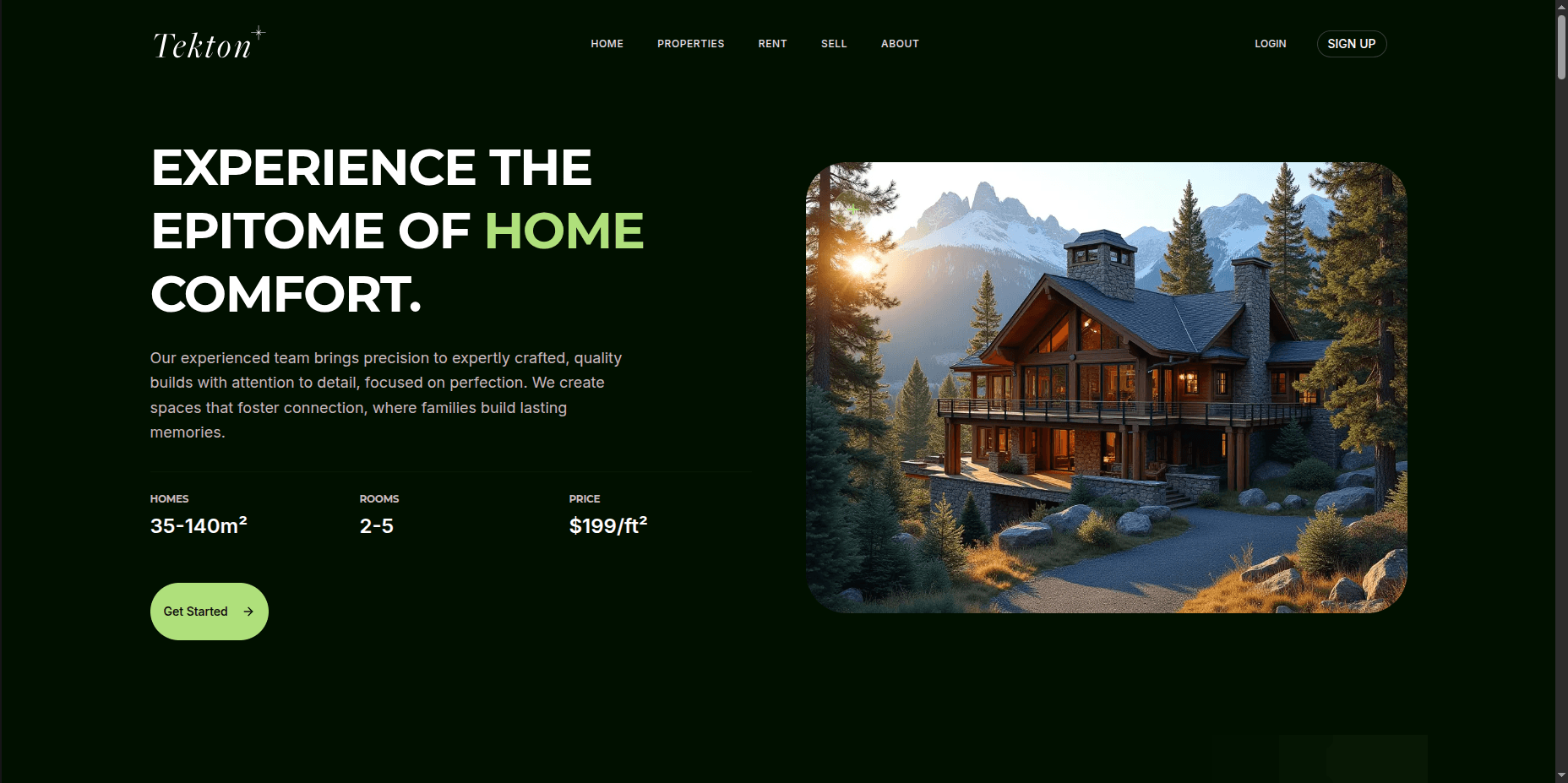 tekton — landing page hero